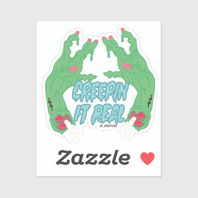Sticker Creepin It Real Mains Zombie (Feuille)