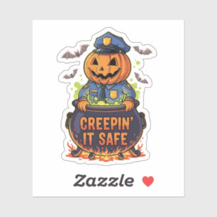 Sticker Creepin' It Safe – Drôle de Motif de Halloween Pol