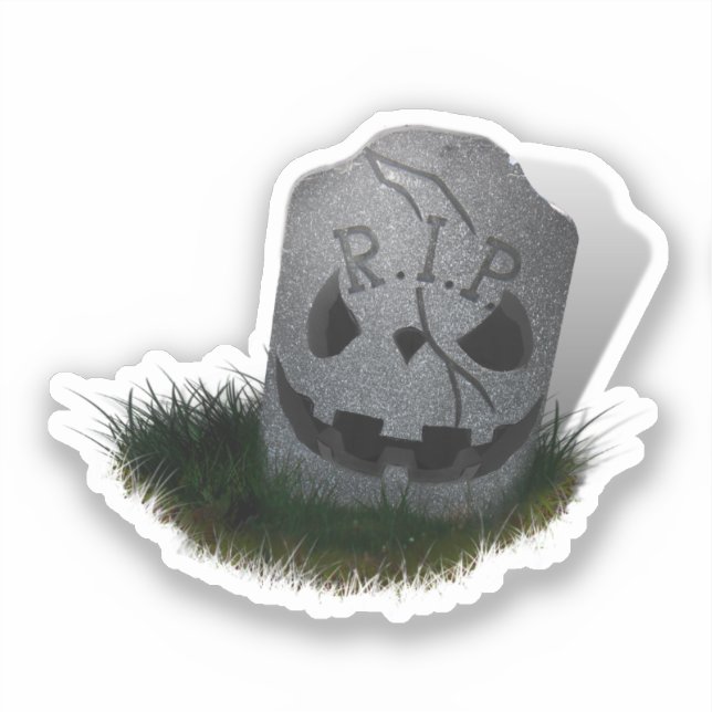 Sticker Creepy R.I.P. Grave Stone Halloween (Recto)