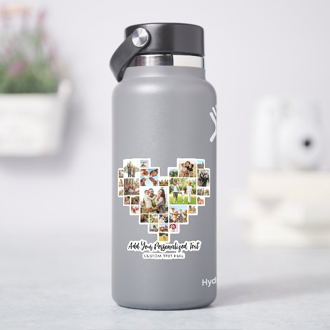 Sticker Créer votre propre coeur en forme de collage photo (HydroFlask)