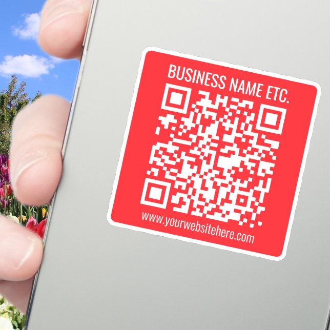Sticker Créez instantanément votre propre code QR | Rouge  (Créateur téléchargé)