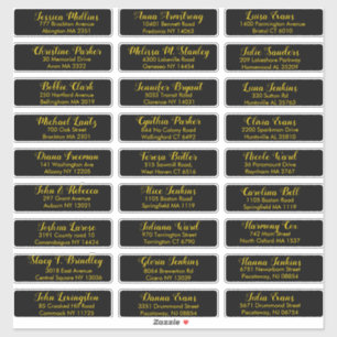 Sticker Créez votre propre adresse d'invité Mariage Black 