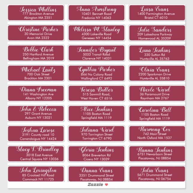 Sticker Créez votre propre adresse d'invité Mariage Bourgo (Feuille)