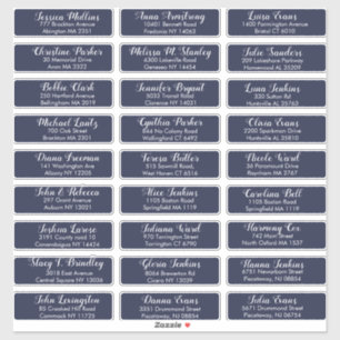 Sticker Créez votre propre adresse d'invité Mariage Navy B