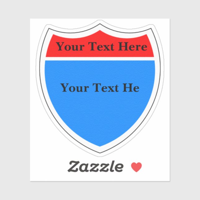 Sticker Créez votre propre panneau routier inter-États (Feuille)