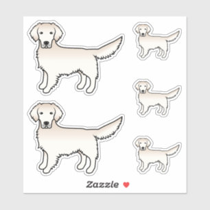 Sticker Crème anglaise Golden Retriever mignon chien de de