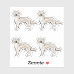 Sticker Crème anglaise Golden Retriever mignon Chiens de d