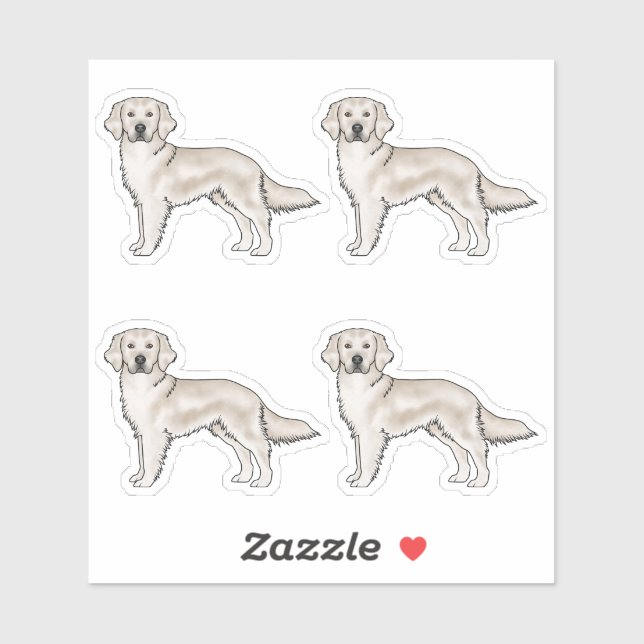 Sticker Crème anglaise Golden Retriever mignon Chiens de d (Feuille)
