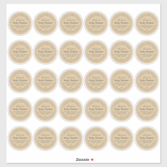 Sticker Crème Corporelle Faite Main Papier Kraft Autocolla (Feuille)