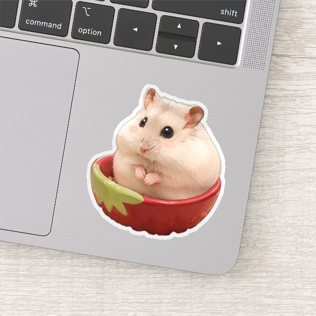 Sticker Crème dans une coupe de fraise (Détail)