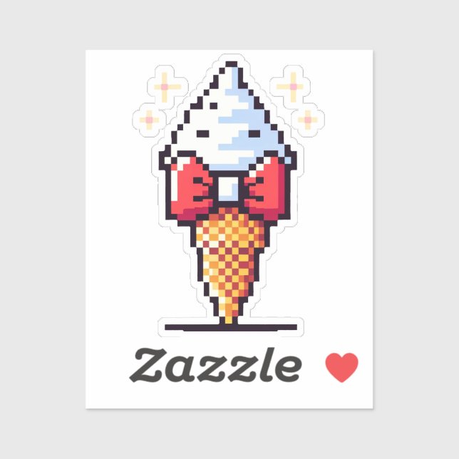 Sticker Crème glacée Dapper - Jote Pixel Art Dessert Desig (Feuille)