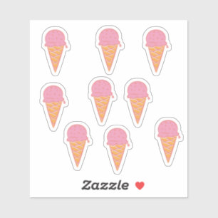 Sticker Crème glacée rose mignonne