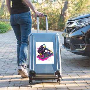 Sticker Crème Popcorn - Drôle film d'horreur Skeleton