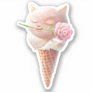 Sticker Crème Rose d'été