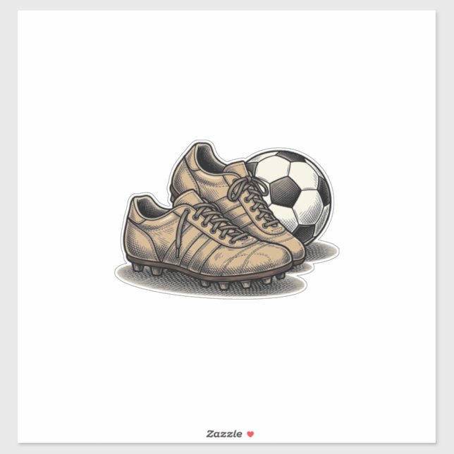 Sticker Crépuscule Chaussures De Football Et Conception De (Feuille)