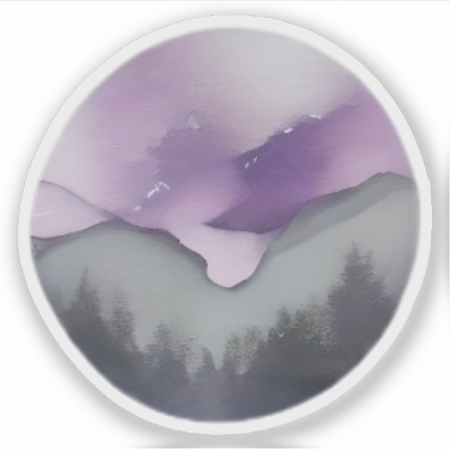 Sticker Crépuscule de la Montagne Mystique (Devant)
