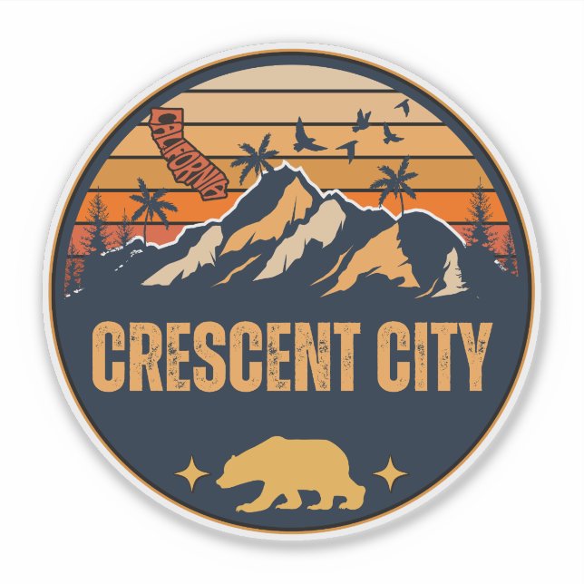 Sticker Crescent City, Californie (Devant)