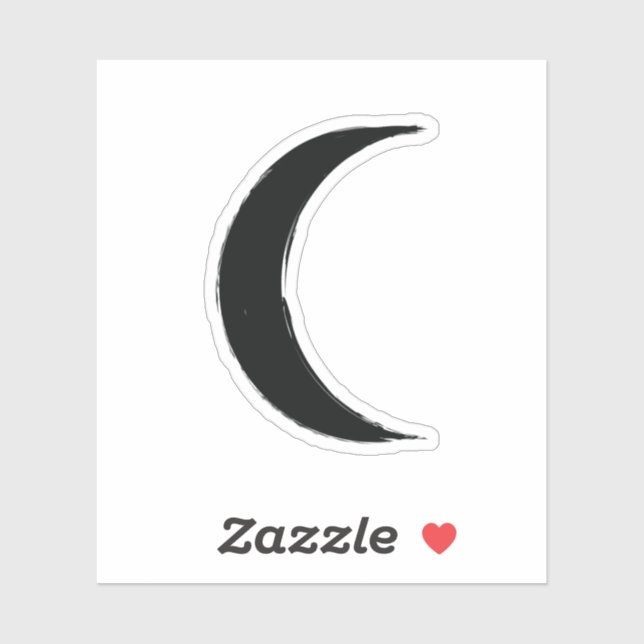 Sticker Crescent noir Magie Lune sombre Astrologie magique (Feuille)