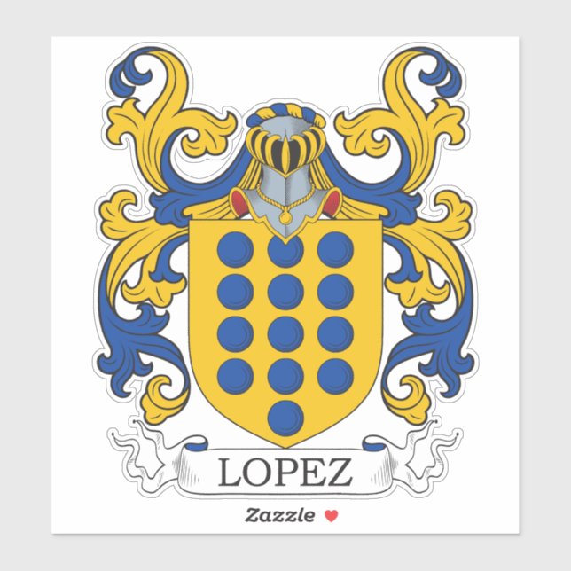 Sticker Crest de la famille Lopez (Feuille)