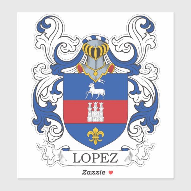 Sticker Crest de la famille Lopez (Feuille)