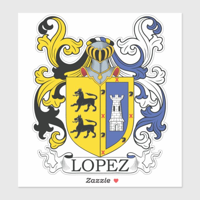 Sticker Crest de la famille Lopez (Feuille)