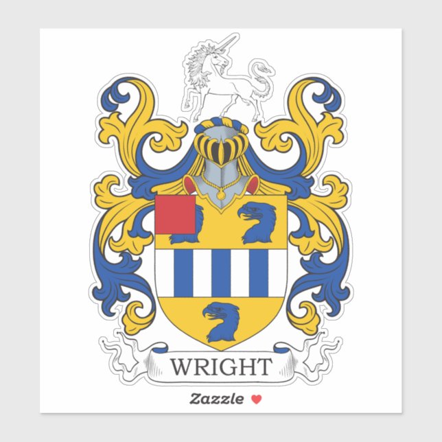 Sticker Crest de la famille Wright (Feuille)
