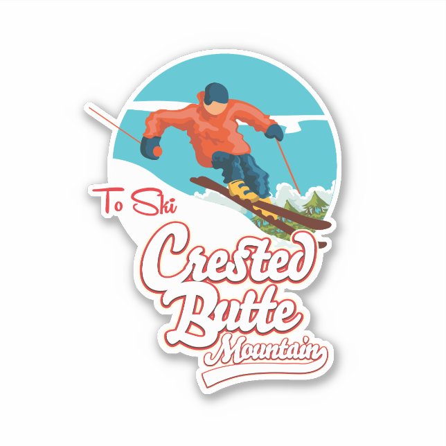 Sticker Crested Butte pour skier (Devant)
