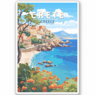 Sticker Crète Grèce Travel Art Vintage