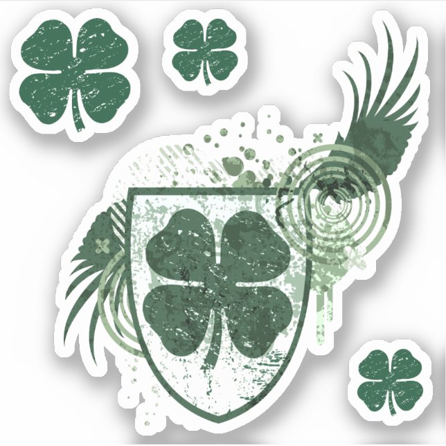 Sticker crête hi-fi shamrock (Devant)