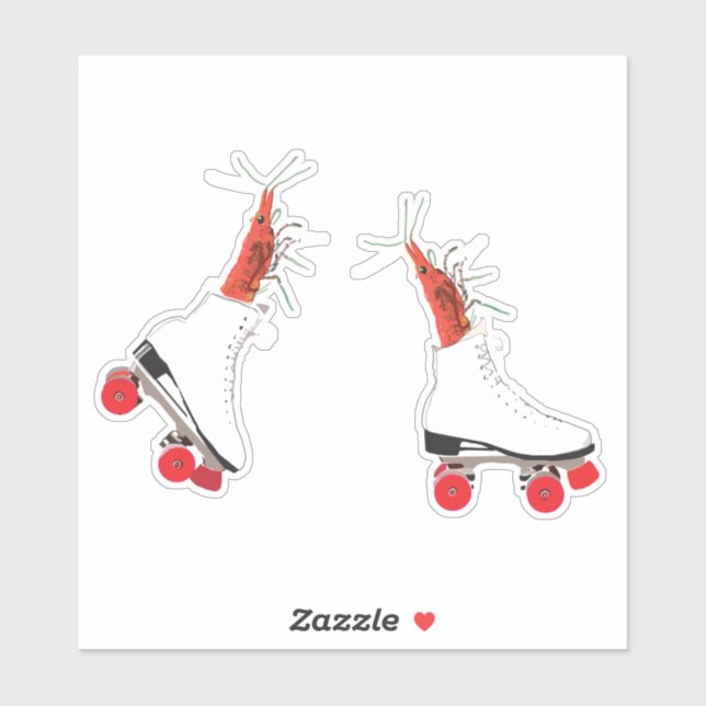 Sticker crevettes sur le patinage (Feuille)