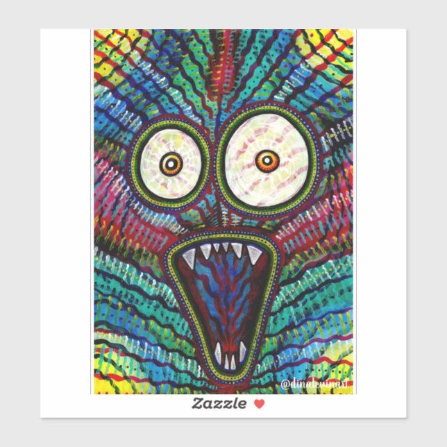 Sticker Crie éffrayant Monster (Feuille)