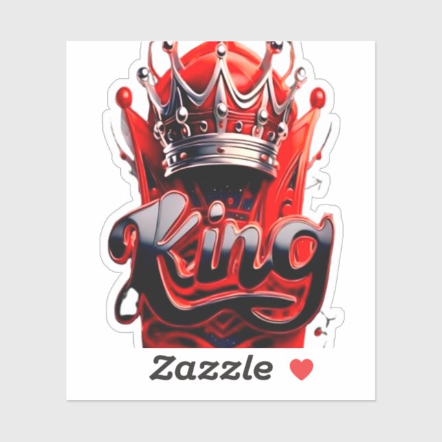 Sticker Crimson King Silver Crown - Urban Streetwear Editi (Feuille)