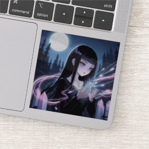 Sticker Cristaux de chargement de sorcière mignonnes dans
