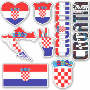 Sticker Croatie Extraordinaire Forme les symboles nationau