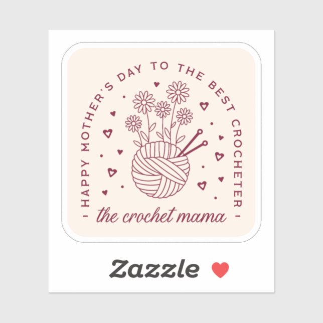 Sticker Crochet maman crochet maman mère heureux mères jou (Feuille)