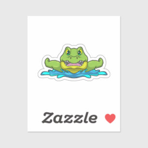 Sticker Crocodile à nager dans l'eau