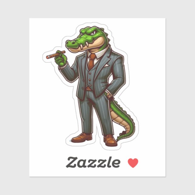 Sticker crocodile, animal patron (Feuille)