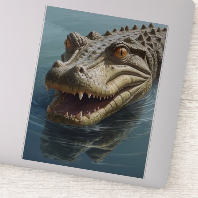 Sticker Crocodile de fleur aux yeux percés Faune (Détail)
