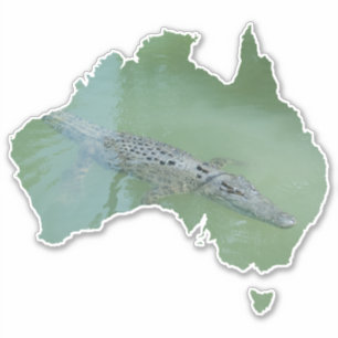 Sticker Crocodile d'eau salée Crocodile Australie Forme