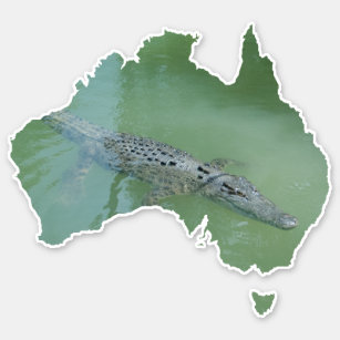 Sticker Crocodile d'eau salée Crocodile Australie Forme