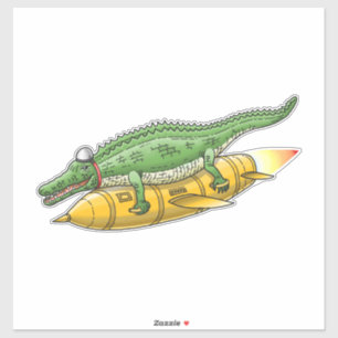 Sticker Crocodile Fusée
