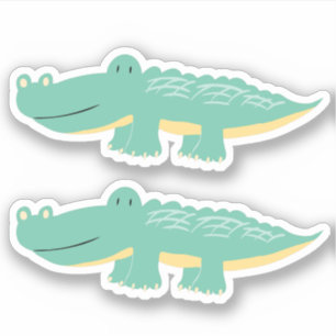 Sticker Crocodile vert mignon garçon enfants animal amusan