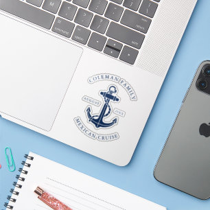 Sticker Croisière de Famille Personnalisée Ancre de Bateau
