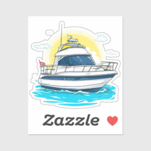 Sticker ⛵ Croisière de Luxe en Océan Yacht Ensoleillé Voil