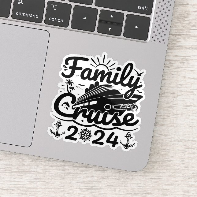Sticker Croisière en famille 2024 Cool Funny Voyage en fam (Détail)