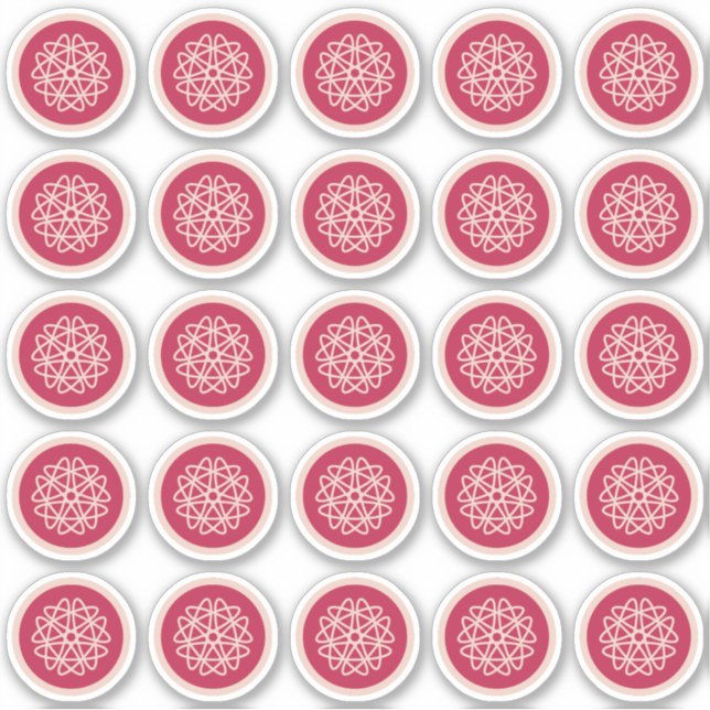 Sticker Croissance Nucléaire - magenta sur seigle. Autocol (Devant)