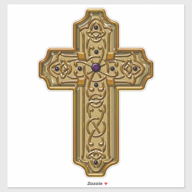Sticker Croix celtique ornementale de style celtique  (Feuille)