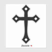 Croix chrétienne noire Vinyle minimaliste Kiss-Cut