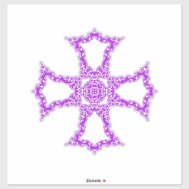Sticker Croix chrétienne rose Art moderne et esthétique (Feuille)