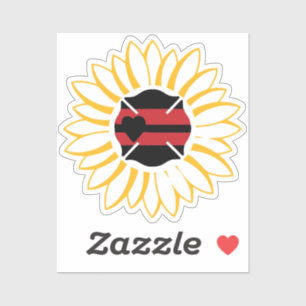 Sticker Croix de Malte avec ligne rouge et cœur dans un to